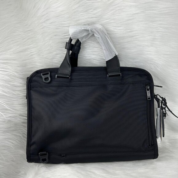 NEW TUMI  ALPHA Slim Three Way Brief in black Authentic - Picture 7 of 14